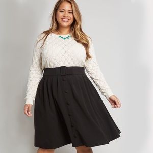 Modcloth Black Midi Skirt